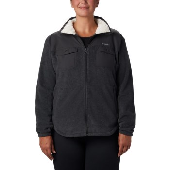 Columbia Benton Springs Overlay Fleece, Chamarras Grises Oscuro Para Mujer | 348076-DNW